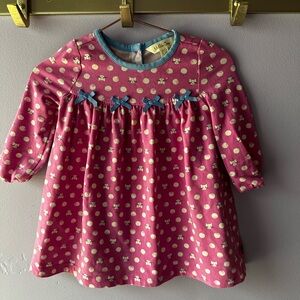 Matilda Jane Pink Cat & Polka Dot Dress Size 6-12 Months